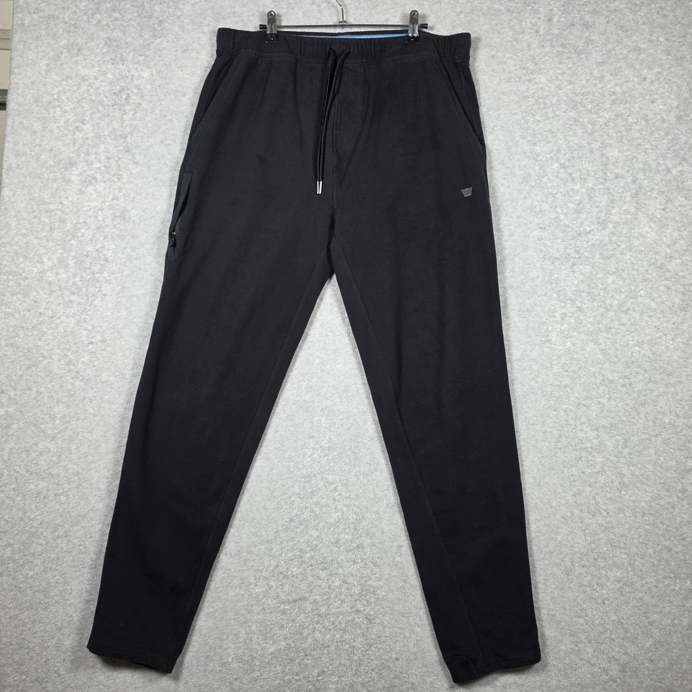 Mack Weldon Jogger Mens Size XLT Black Ace Sweatpants Tapered Zip Pockets Comfy